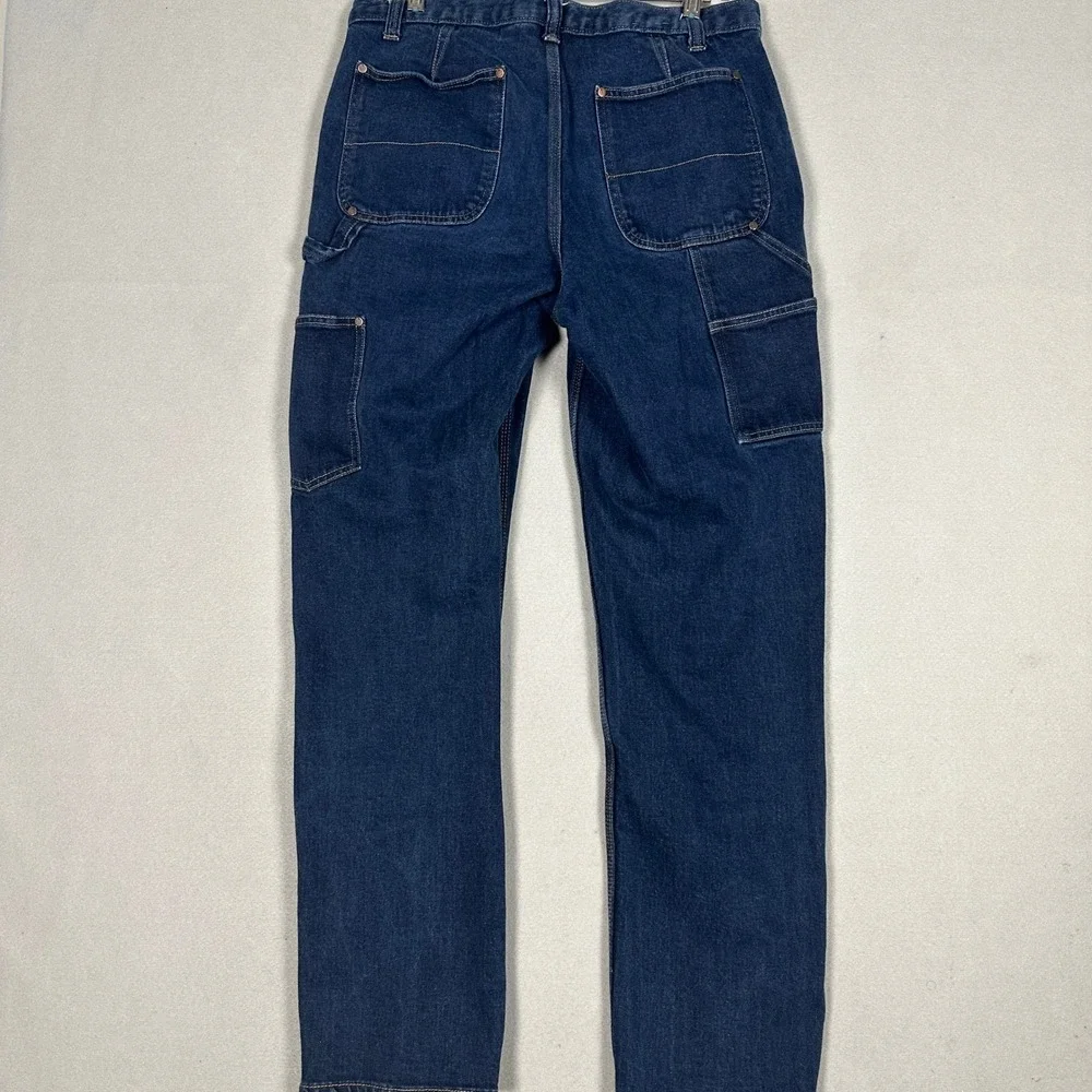 Banana Republic Mens Double Knee Carpenter Jeans 35X32 Straight Fit Dark Wash